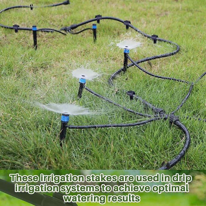 100 Pcs Irrigation Drip Support Stakes 1/2 Inch Tubing Hose Holder, Pipe Universal Drip Lines Tubing Hose for Gardening Patio Lawn Irrigation Growing