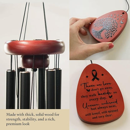 Sympathy Wind Chimes 37 inches Funeral Gift with Premium Packaging and Sympathy Card Memorial for Loss of a Loved One, Outdoor Bereavement Mom Dad Family