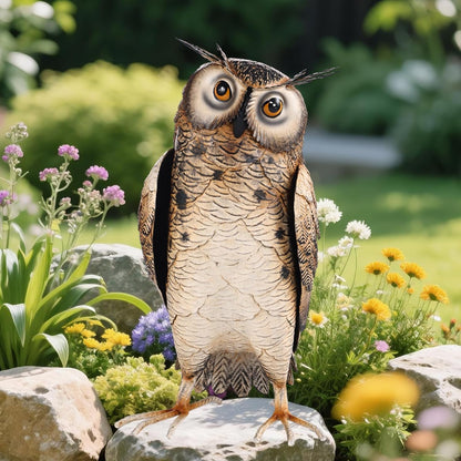 Shorayn Metal Owl Decor Garden Statue Outdoor Bird Yard Art Sculpture for Home Porch Patio Lawn Yard Decoration,Housewarming Birthday Gifts for Women