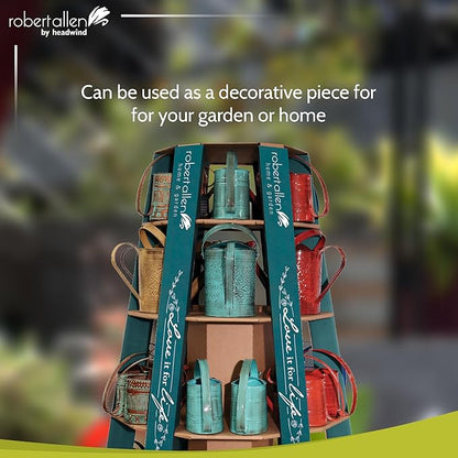 Headwind Willow Oceanside Blue 0.5 Gallon Galvanized Decorative Metal Garden Watering Can for Indoor & Outdoor Plant Care – Vintage Gardening Plant Watering Can by Robert Allen