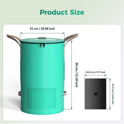 Reusable Garden Yard Waste Bag – 43 Gallon Breathable Thickened Reusable Lawn Bag, with 4 Handles for Easy Moving & Foldable Design, for Leaf & Miscellaneous Debris Collection(Green)