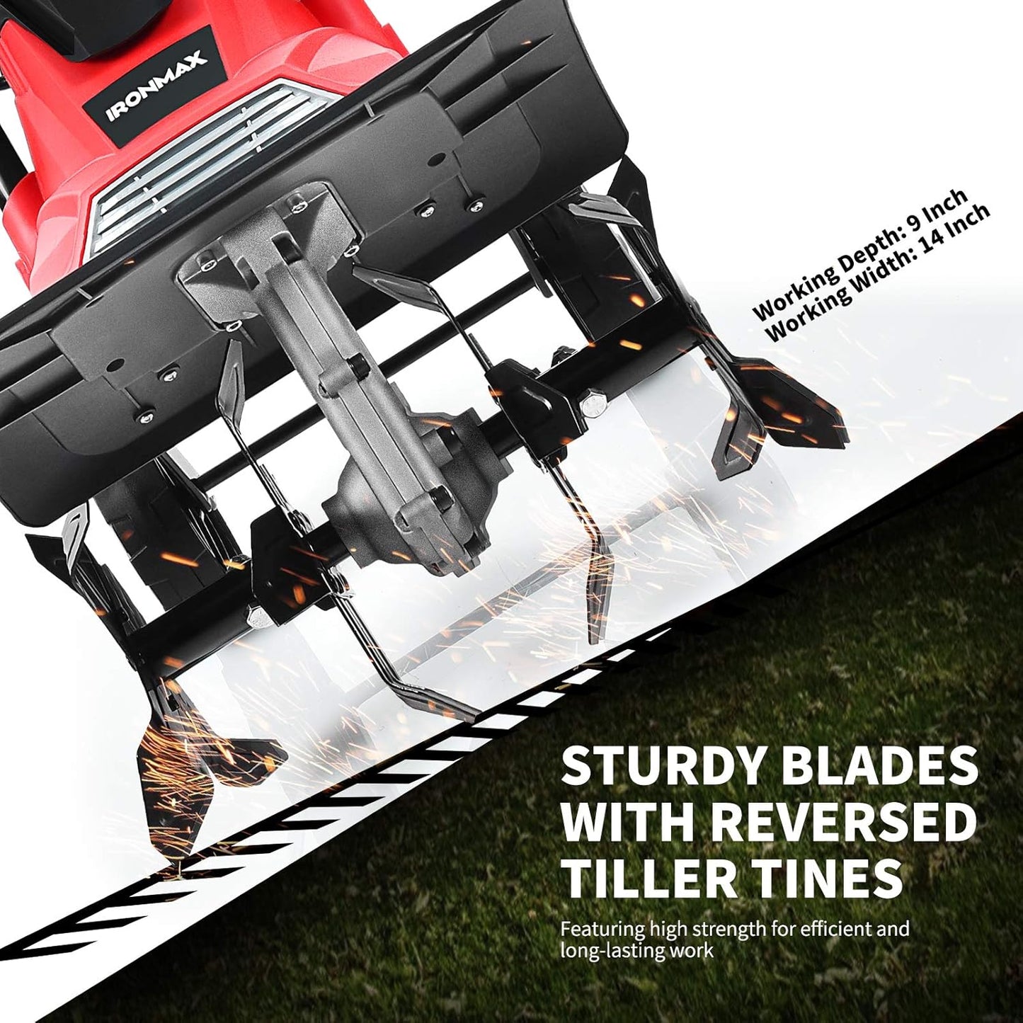 Goplus 14-Inch 10 Amp Corded Electric Tiller and Cultivator, Powerful Tillers w/ 9-Inch Tilling Depth, 4 Tines, Rototillers Tool for Garden Lawn Soil Digging