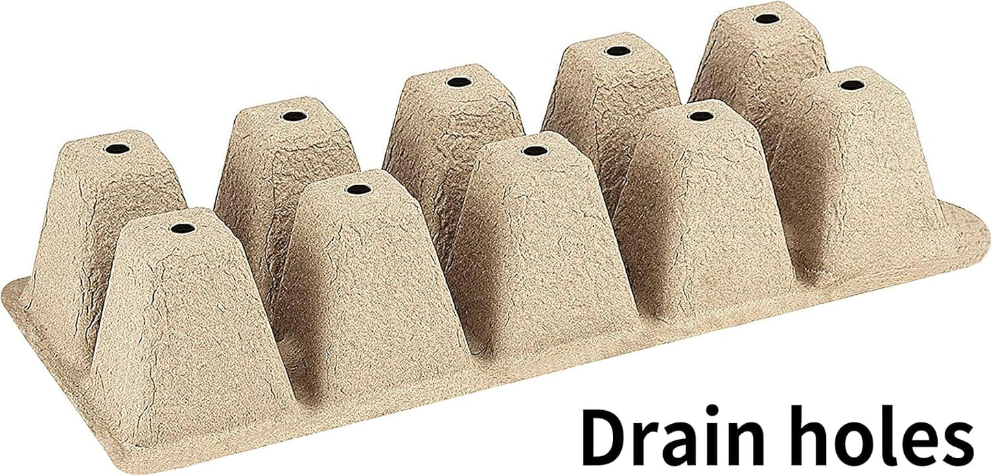 SYITCUN 400 Cells Seed Starter Tray, 40 Pack Biodegradable Seed Starter Kit, Peat Pots for Seedlings with 400 Plant Labels, 2 Seed Planting Tool and 1 Spray Bottle