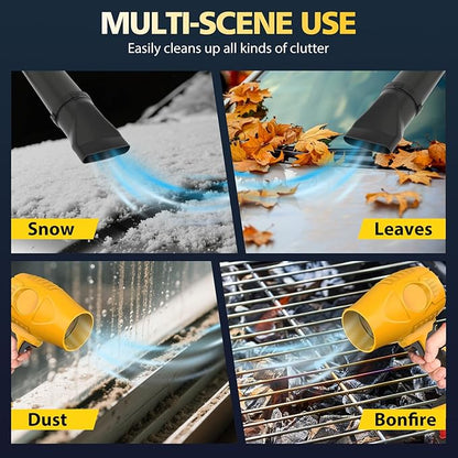 ALSO GO Leaf Blower Cordless with 21V Battery and Charger, Portable Lightweight Handheld Design, 500,000RPM Turbo Jet Blower with 3 Nozzles for Patio Cleaning, Lawn Care, Leaves and Dust