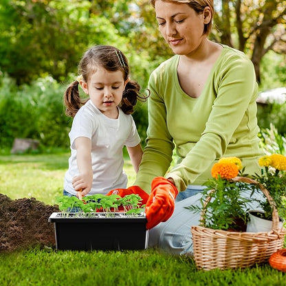 MIXC 10 Packs Seed Starter Tray Seed Starter Kit with Humidity Dome (120 Cells Total Tray) Seed Starting Trays Plant Starter Kit and Base Mini Greenhouse Germination Kit for Seeds Growing Starting