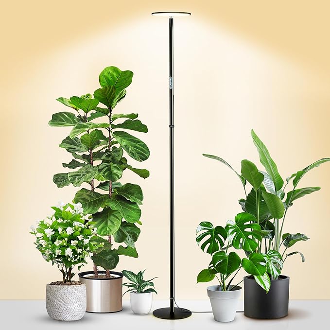 chiphy Grow Lights, Full Spectrum Plant Light for Indoor Plants, 40W, 10 Dimmable Brightness, 69" Heights Adjustable, 2025 Upgraded Compatible with Smart Plug, Ideal for Large Tall Plants