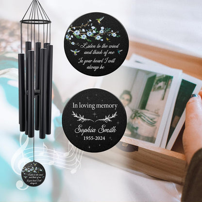 Personalized 36" Healing Memorial Wind Chimes for Outside, Bereavement Gift of Comfort for Loss of Mother, Father or Husband, A Soothing Remembrance for Your Garden and Patio