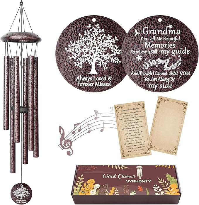 Memorial Gifts for Loss of Grandmother, 25''Memorial Wind Chimes for Loss of Grandma,Sympathy Gifts for Loss of Grandmother, Bereavement, Condolence, Remembrance Gifts,Windchimes in Memory of Grandma