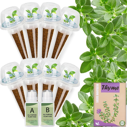 Herb Seed Pods Kit Hydroponic - Refill Pod for All Indoor Garden, 8 Grow Pods with Seeds of Thyme, Compatible with All Hydroponics Growing Systems