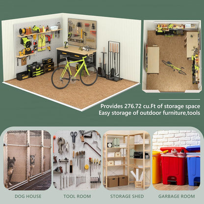 8x6 FT Metal Storage Shed with Window,Outdoor Storage Building,Large Backyard Sheds,Waterproof Outside Storage Sheds