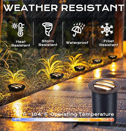 [6 Pack]CLOUDY BAY 9W Low Voltage Landscape Lights,LED Well Lights,Grated Top,12V-24V Waterproof Outdoor,2700K/3000K/3500K/4000K/5000K In Ground Lights for Fence Pathway Deck,Bronze