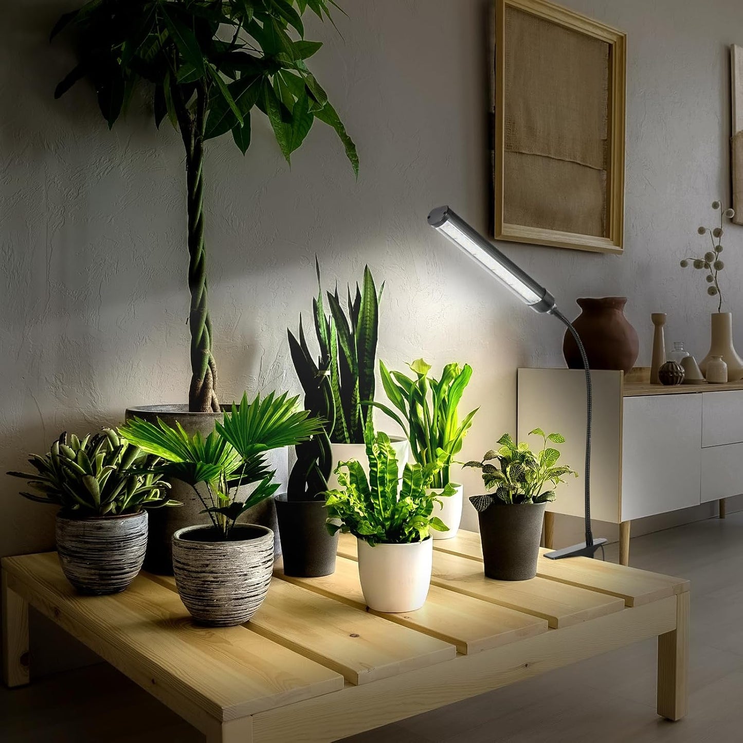 24V Clip On Grow Lights for Indoor Plants, LM281B+660nm Plant Lights for Indoor Growing, Full Spectrum LED Grow Lights for Seed Starting, 5-Level Dimmable, Auto On/Off Timing 6/12/16Hrs