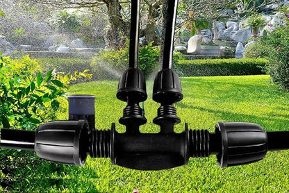 10PCS 1/2 Inch to 1/4 Inch Tubing Irrigation Fittings for (1/2'' ID x 0.60''-0.63'' OD) 16mm Drip Tubing,Locked Barbed Tee Connectors, Anti-Drop Straight Tee for Irrigation Tubing (4 Way)