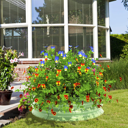 BPS Metal Raised Garden Bed, 2-Pack 2.5FT Diameter Galvanized Planter Raised Garden Boxes for Flower Planters, Vegetables Herb