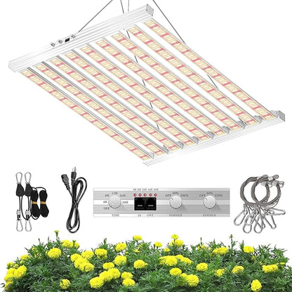 SZHLUX 620W LED Grow Light 4×6ft Daisy Chain Dimming Full Spectrum Grow Light for Indoor Plants, Sunlight Plant Light for Seedling Veg and Bloom Commercial Grow Light