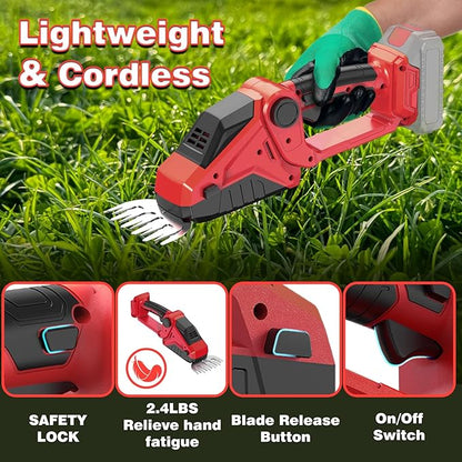 Cordless Hedge Trimmer for Milwaukee M18 Battery(No Battery),2200RPM Cordless Mini Grass Shears,2 in 1 Handheld Electric Hedge Trimmer/Grass Cutter,Shrub Trimmer Bush Trimmer for Gardening,Lawn,Yard