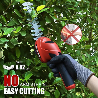 NEU MASTER Cordless Grass Shear, 2-in-1 Handheld Hedge Trimmer, 7.2V Electric Grass Trimmer with Type-C Cable and 2.0Ah Rechargeable Battery, Lightweight Shrubbery Trimmer for Garden Yard Lawn