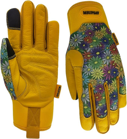 Thorn Proof&Puncture Resistant Gardening Gloves with Grip,Garden Gloves for Women, Leather Work Gloves,Gifts