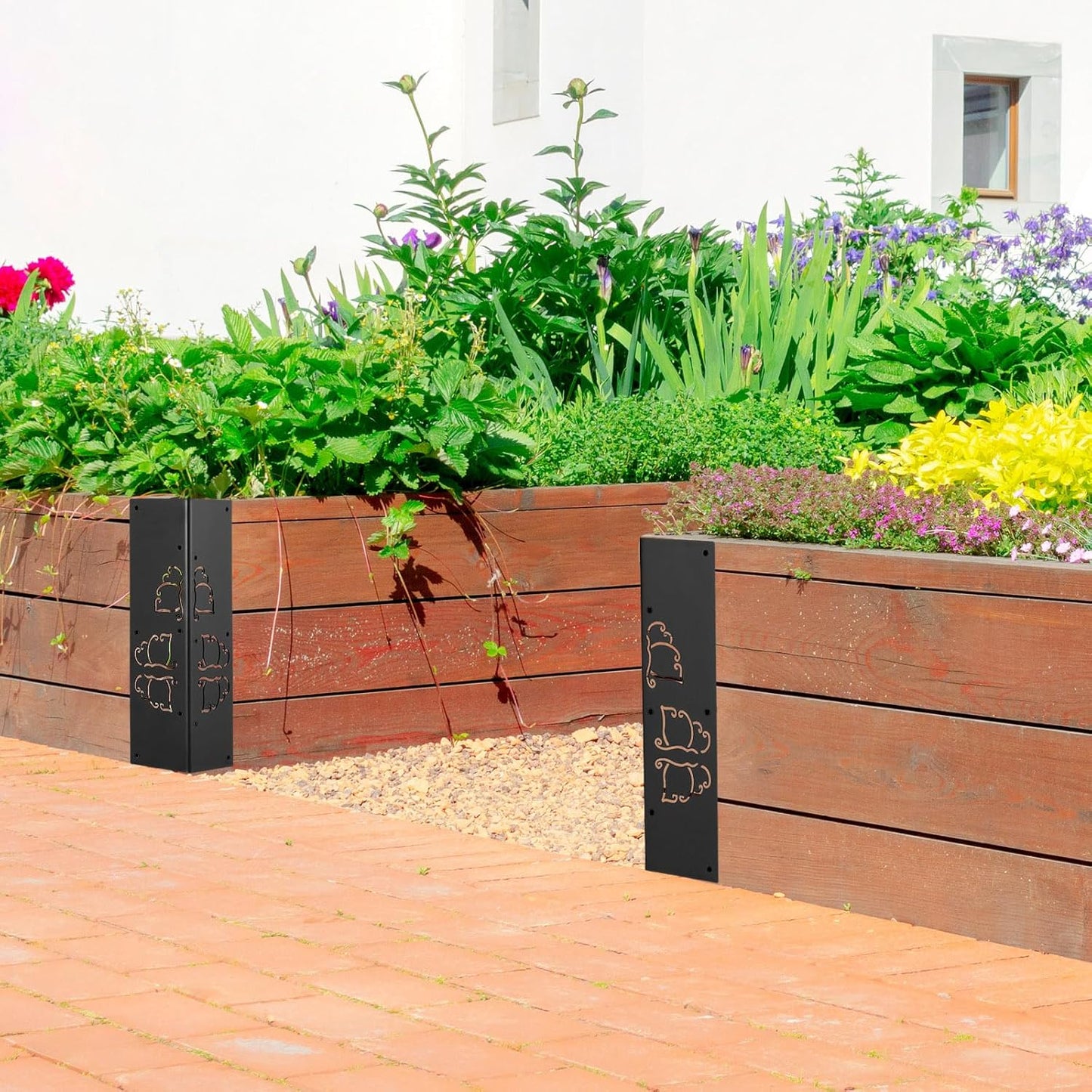 8 Packs Planter Raised Beds Corner Brackets 11 in Metal L Brackets with Screws Black Angle Corner Bracket Connectors for plants 11" x 3" x 3" for Wood Flower Box Angle Brace Black Butterfly