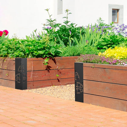 8 Packs Planter Raised Beds Corner Brackets 11 in Metal L Brackets with Screws Black Angle Corner Bracket Connectors for plants 11" x 3" x 3" for Wood Flower Box Angle Brace Black Butterfly