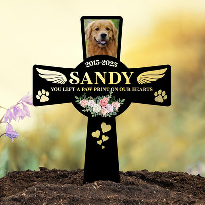 Pet Grave Marker Dog – Custom Dog Tombstones for Graves Outdoor with Name and Date, Dogs Memorial Cross for Graveyard or Garden, Weatherproof Pet Tombstone for Dogs