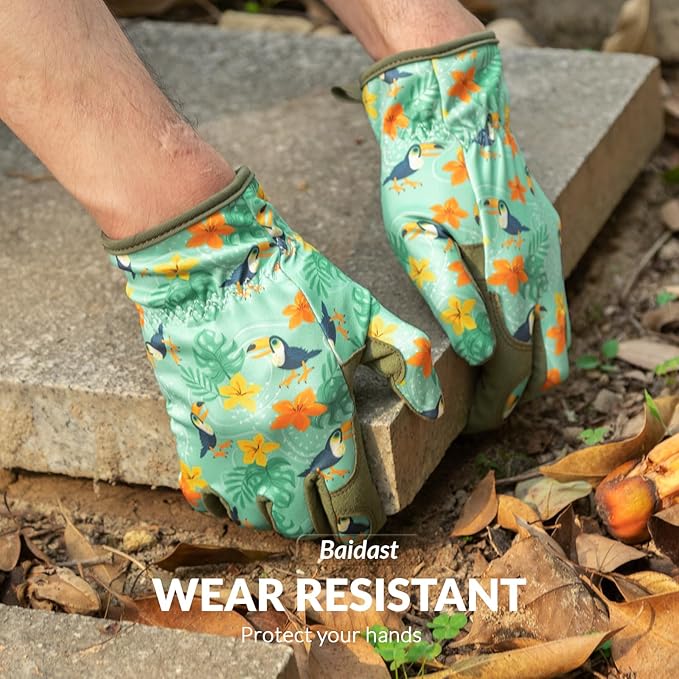 Baidast Gardening Gloves for Women Garden Gloves for Womens Thorn Proof for Women's Gifts Digging Planting Pruning Weeding(Teal)