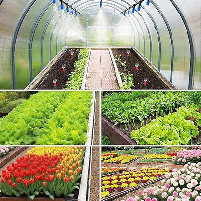 Drip Irrigation System for Garden, 230 ft Garden Watering System Drip Irrigation Kit, with 1/4" & 1/2" Tubing and 20pcs Sprinklers for Lawn Yard Flower Green Houses Plants