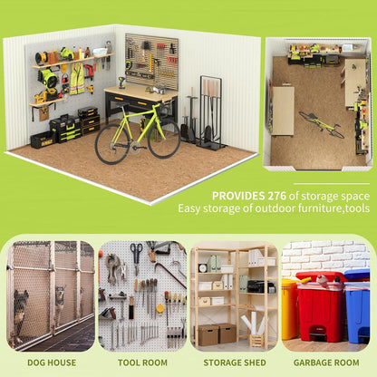 10x14 FT Outdoor Storage Shed,Metal Tool Sheds,Waterproof Outside Storage Shed,Large Storage Building with Lockable Door