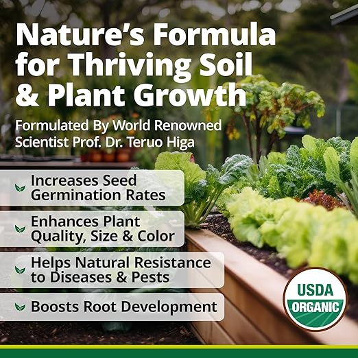 TeraGanix EM-1 Soil Conditioner (1 Btl = 16 Gal), Microbial Inoculant Concentrate, Plant Growth, Root Enhancer, Liquid Probiotic for Soils & Plants, Seed Germination, Garden, Lawn Care (16 fl oz)