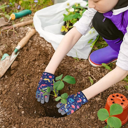 Baidast Gardening Gloves for Kids (10-12 Years Old), Garden Gloves for Kids Thorn Proof for Digging, Planting,Pruning