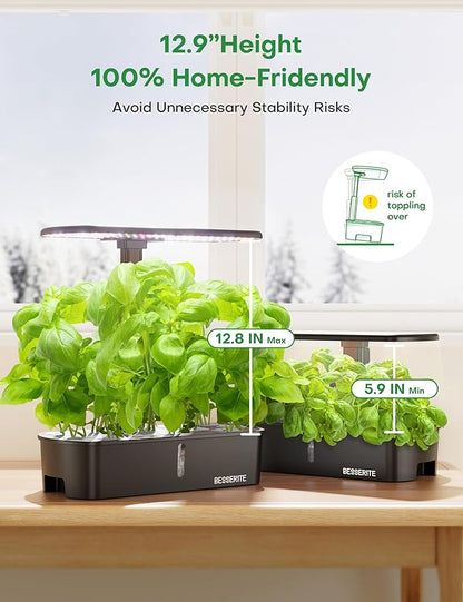 Hydroponics Growing System Kit 12 Pods,Indoor Herb Garden with Light,Kitchen Hydro Ponic Grow System, Countertop Hydro Garden,Smart Planting Kit Home,Plant Grower Inside Kit,Lettuce Grower