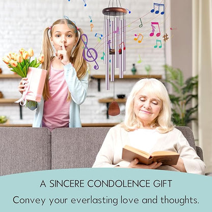 Large Aluminium Wind Chimes 37" Inches to Create a Zen Atmosphere Suitable for Outdoor, Garden, Patio Decoration, Classic Wind Chimes Suitable as A Gift for Unisex (Purple)