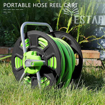 Metal YESTAR Water Hose Reel Cart,Hold 100 Ft of 5/8 Inch Hose,Portable Hose Reels for Outside.Storage and Watering