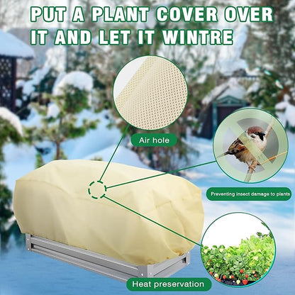 Plant Covers Freeze Protection, Rectangular Planter Plant Frost Blanket,Winter Plant Frost Plant Protection Cover, for Outdoor Fruit Tree Potted with Drawstrings Latches102X51X19.7INCH 1Pcs