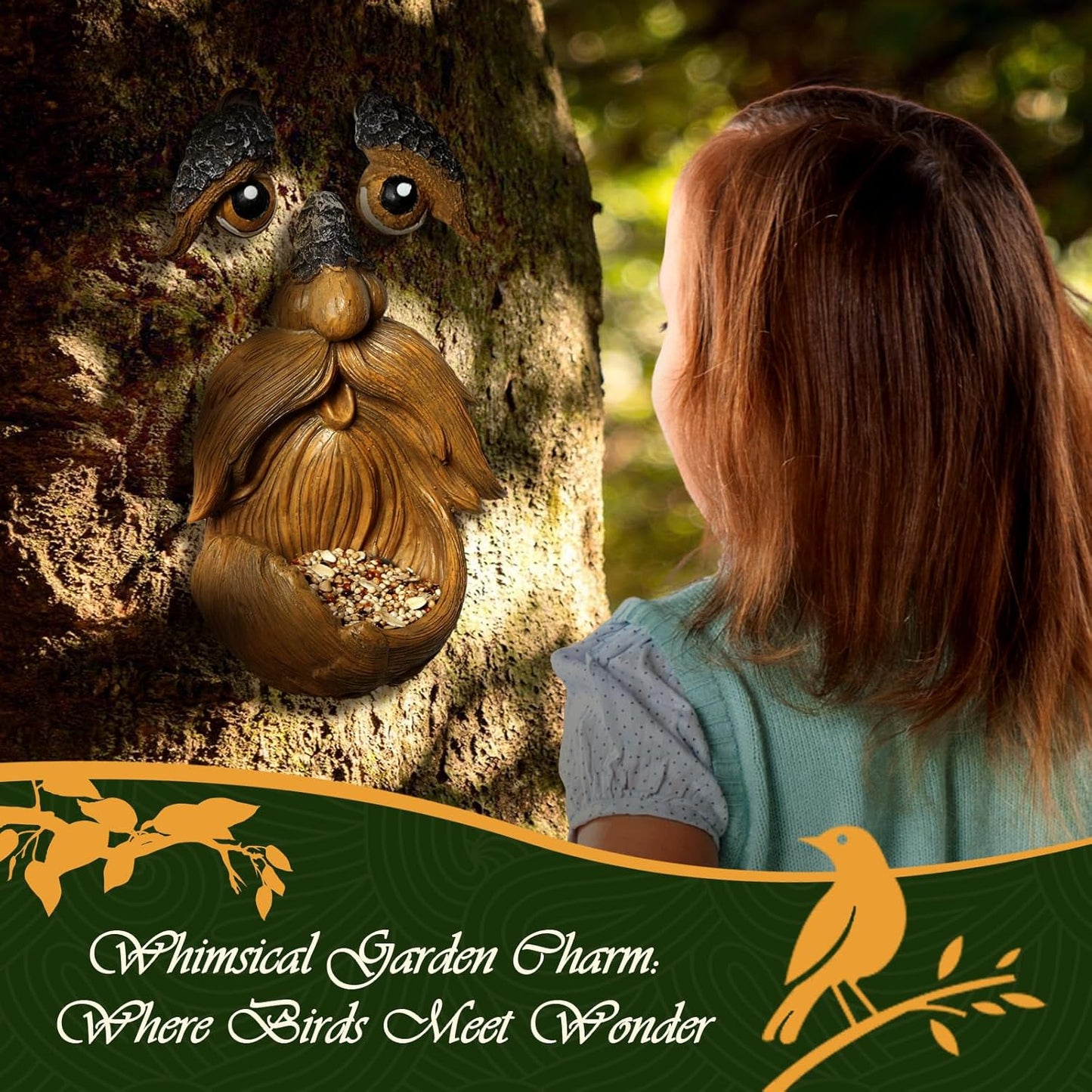 Playful Tree Faces Decor Outdoor, Whimsical Tree Decorations Outdoor for Gardens & Yards, Adding Personality to Nature for Your Lawn & Garden Ornaments (Small)