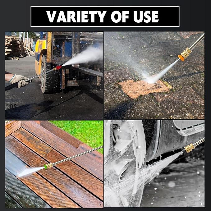 PowerSmart 2800 PSI Electric Pressure Washer with 2.0 GPM, 8" Wheels, 5 Nozzles & 1.5L Foam Tank for Patio, Car, Driveway, Fence and Home Cleaning