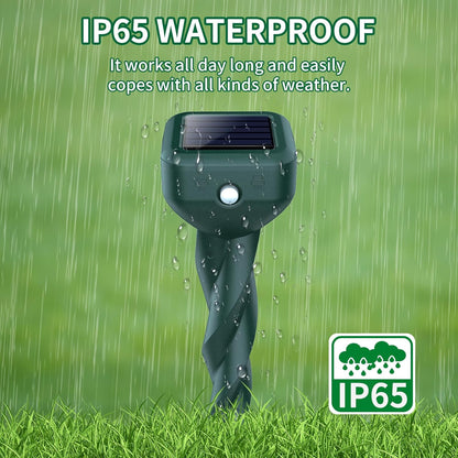 Mole Repellent Solar Powered, 4 Pack Snake & Skunk Repellent for Yard, IP 65 Waterproof Ultrasonic Deterrent Stakes, Get Rid for Rabbit, Gopher, Vole, Chipmunk, Deer, Groundhog for Lawns Garden