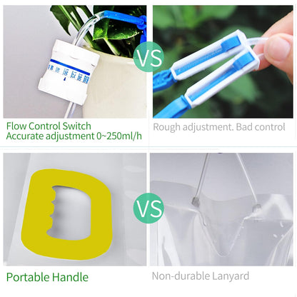 3.5L Plant Self Watering Bags with Adjustable Flow Regulators & Hooks,Automatic Plant Waterer, Plant IV Water Bags, Vacation Plant Watering System for Indoor Plant Life Support, 3Pcs