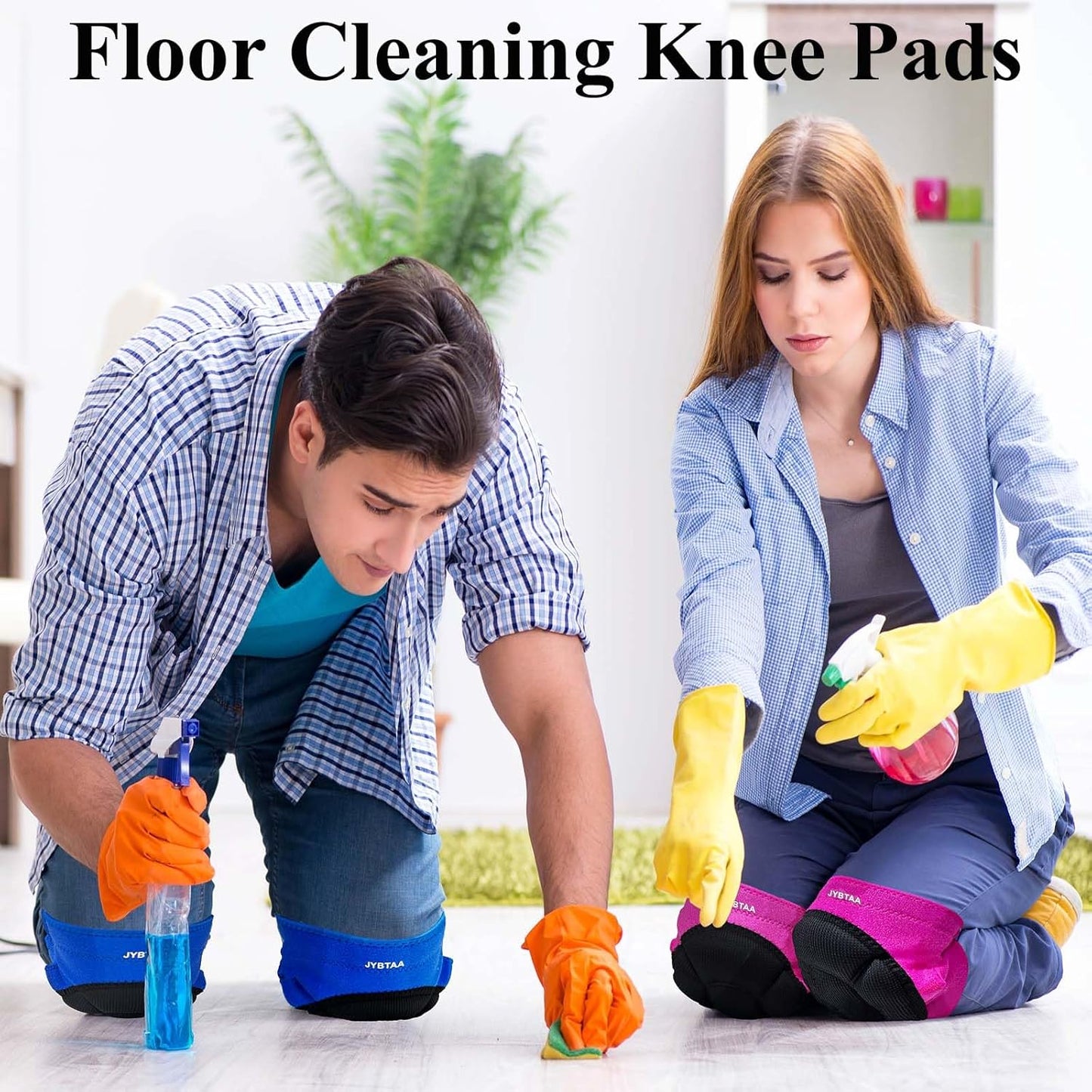 Gardening Knee Pads for Women & Men with Adjustable Non-Slip Straps — Perfect Foam Knee Pad for work, Garden, Yard, Mechanic, Womens Knee Pads for Cleaning Floors or Soft Kneeling Pads, Blue L (1 Pair)