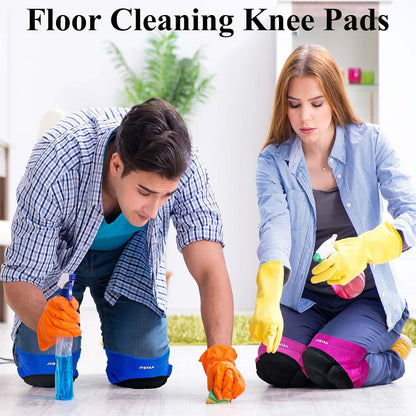 Gardening Knee Pads for Women & Men with Adjustable Non-Slip Straps — Perfect Foam Knee Pad for work, Garden, Yard, Mechanic, Womens Knee Pads for Cleaning Floors or Soft Kneeling Pads, Blue L (1 Pair)