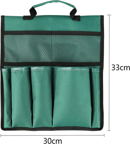 Garden Kneeler Tool Bag Stool Pouch Seat Storage Tote Hanging Organizer with Handle Pockets Waterproof Portable Gardening Kneeling Chair Bag Hand Tool Holder Bag for Outdoor Gardening