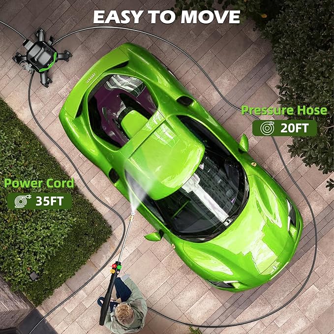 Pressure Washer -4800PSI Power Washer with 4 Quick Connect Nozzles, High Pressure Cleaning Machine with Foam Cannon for Car/Garage/Patio Home Cleaning