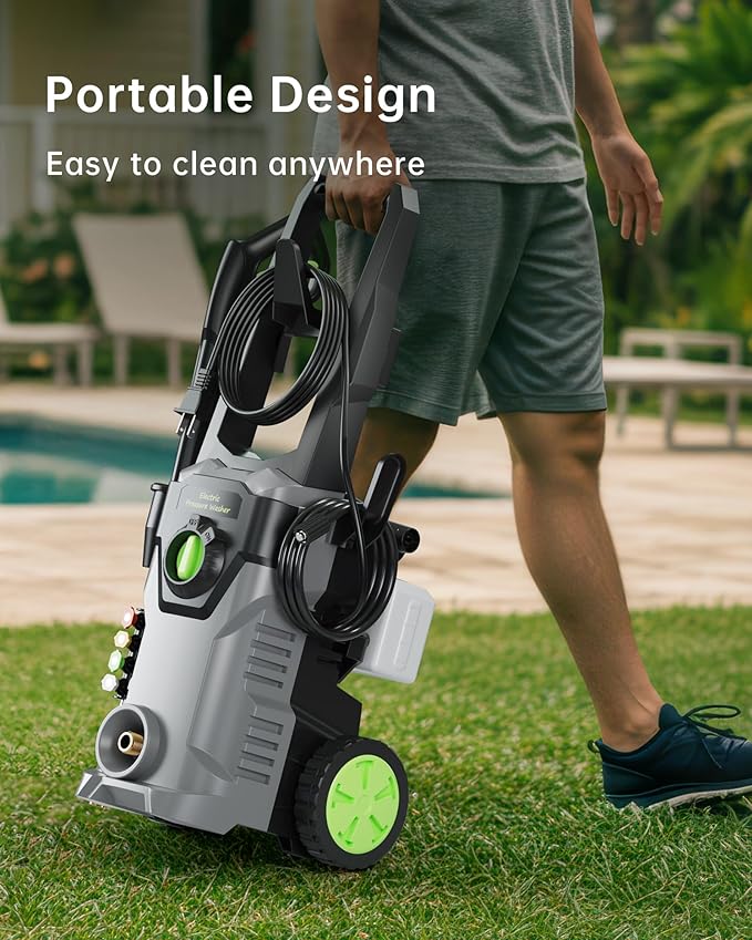 Pressure Washer, Power Washer with Foam Cannon High Pressure Washer for Cars, Fences, Patios, Decks, Patios and Driveway Powerwasher
