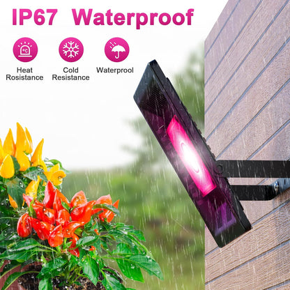 Waterproof Plant Light, 150W Outdoor Grow Lights, Full Spectrum LED Grow Light, Height Adjustable, Silent, Heat Dissipation, for Indoor Outdoor Plant Seedling Growing Blooming Fruiting