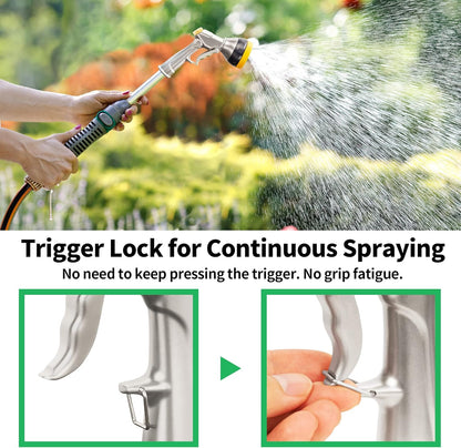 AUTOMAN Garden Nozzle Sprayer, High Pressure Spray Nozzle, 100% Metal Water Hose Nozzle, 7 Patterns Watering Nozzle, Heavy Duty Sprayer Garden Nozzle for Watering Plants & Lawns, Washing Cars & Pets