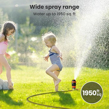 Giraffe Tools Garden Hose 25ft x 5/8", Water Hose Heavy Duty, Flexible with Water Timer Nozzle and Yard Sprinkler, Lightweight Hybrid Hose with Swivel Handle, Male to Female Fittings, Burst 600 PSI