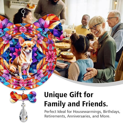 Chihuahua Dog Ears Wind Spinner, Chihuahua Wind Spinner Hanging for Yard and Garden