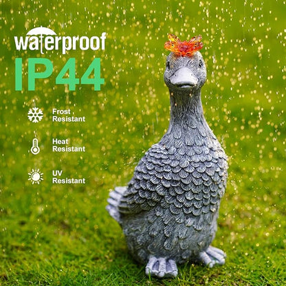 Solar Garden Statue Goose Figurine – Outdoor Decoration with Butterfly for Garden Yard Lawn Home Decor Outside : Unique Gifts for Mom Grandma