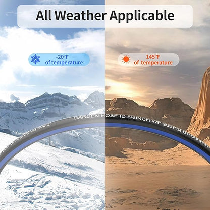 75 FT Garden Hose, Flexible No Kink Heavy Duty Garden Water Hose Flex Copper Bullet Collapsible Washer Rubber Hose 5/8" Soft Lightweight Outdoor Waterhose Manguera Para Jardin