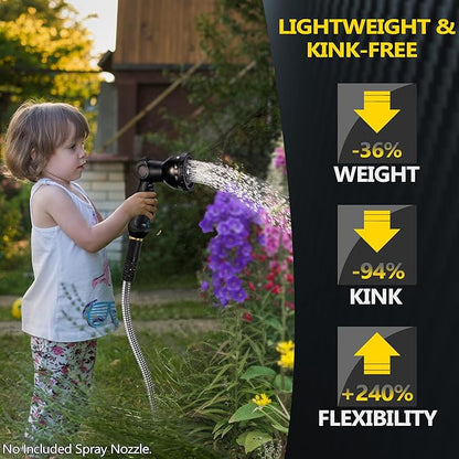 200 ft Stainless Steel Garden Hose - 2025 Upgraded Metal Water hose - Flexible Water Hose Pipes with Latex Core, 3/4" Solid Brass Connector - No-Expandable Garden Hoses